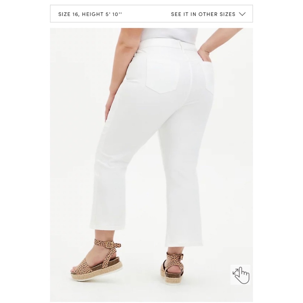 NEW Torrid 24 Crop Mid Rise Flare Jean - Super Soft White - Picture 6 of 12